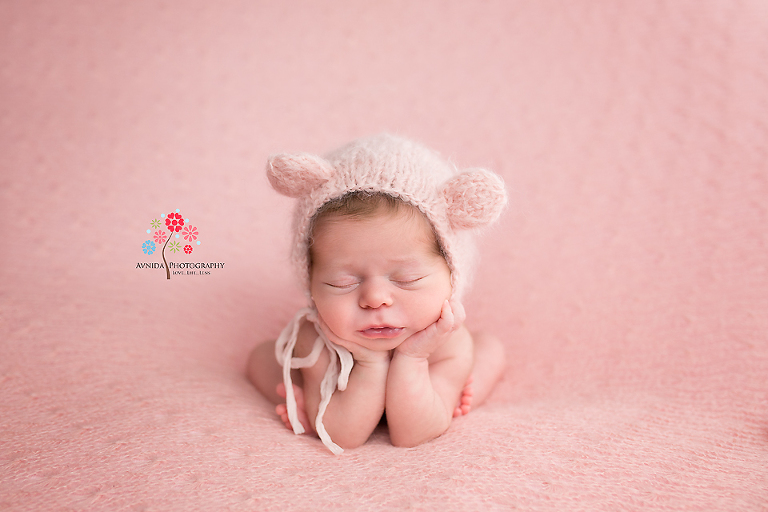 Jersey City NJ Newborn Photographer - Cute bunny ears complement this beautiful girl so well